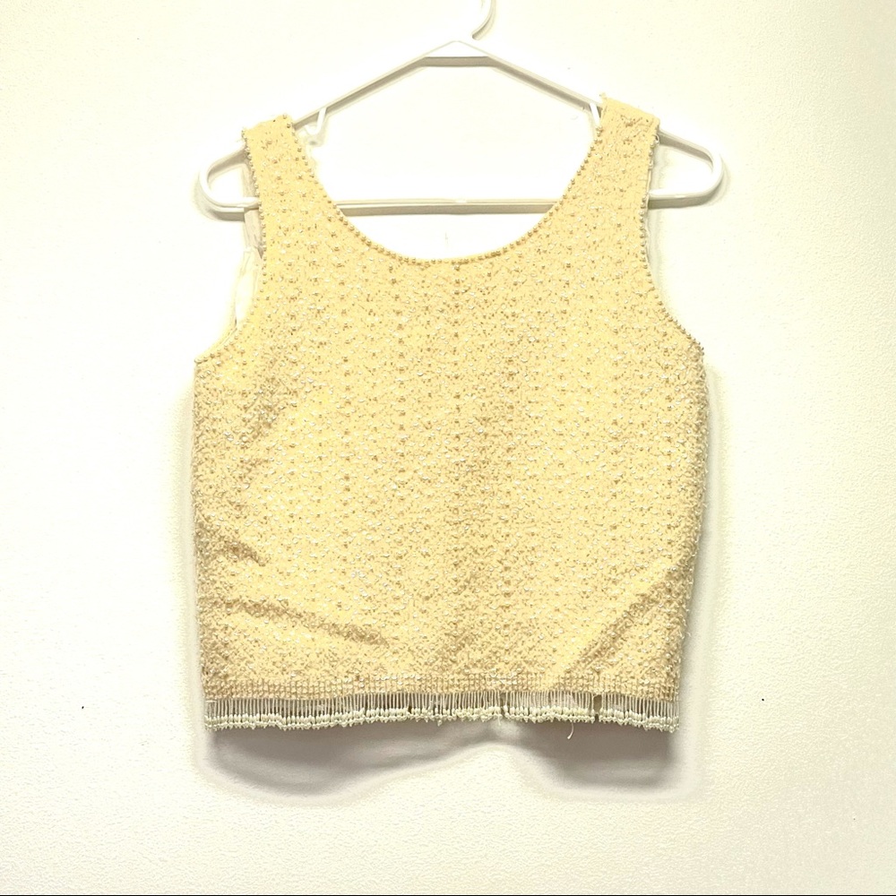 Vintage Hand Beaded Crop Top Cyn Les